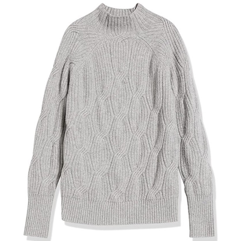 NEW: Chunky Knit Ultrasoft Grey Cable Knit Sweater